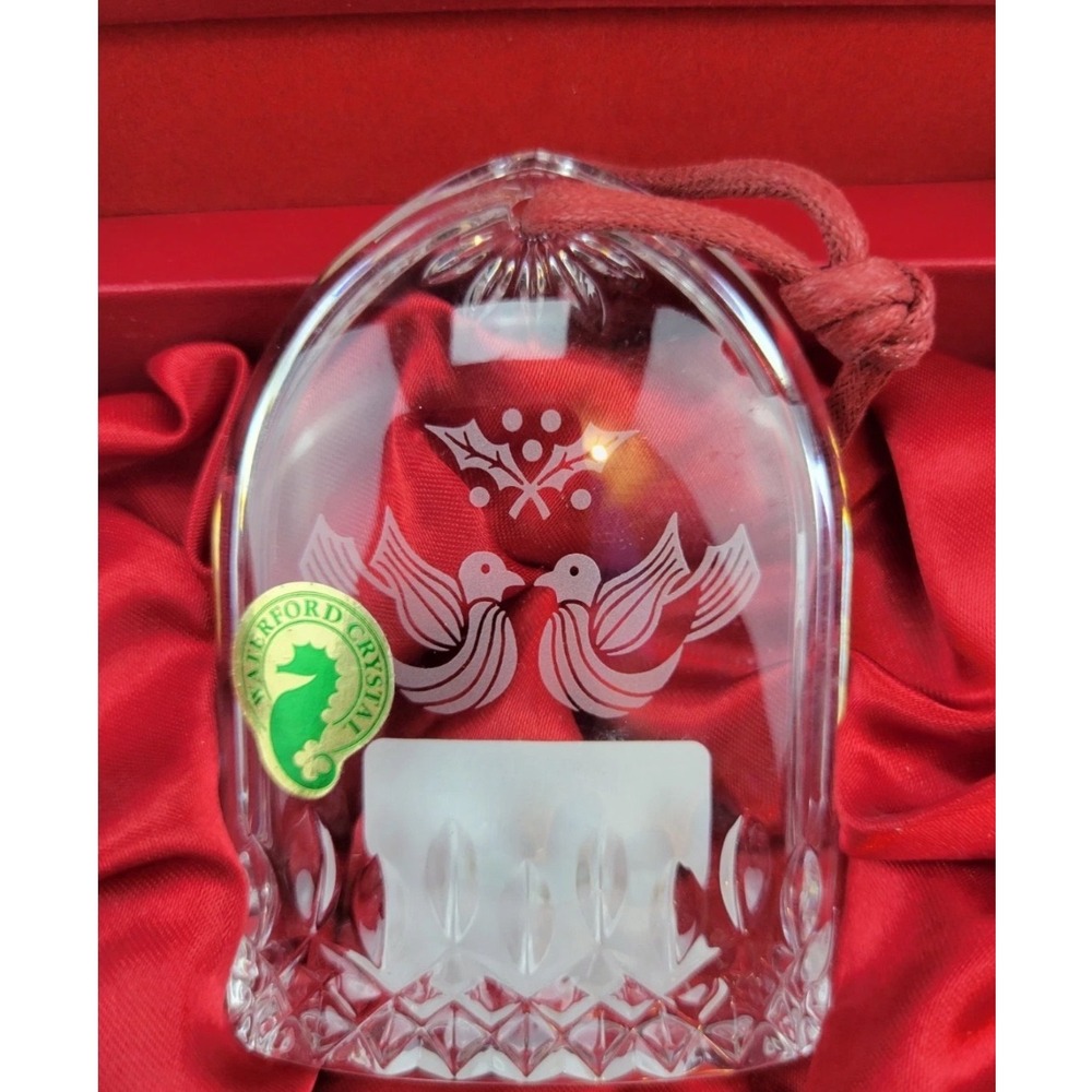 Waterford Crystal 12 Days of Christmas Lismore Two Turtle Doves Ornament Boxed